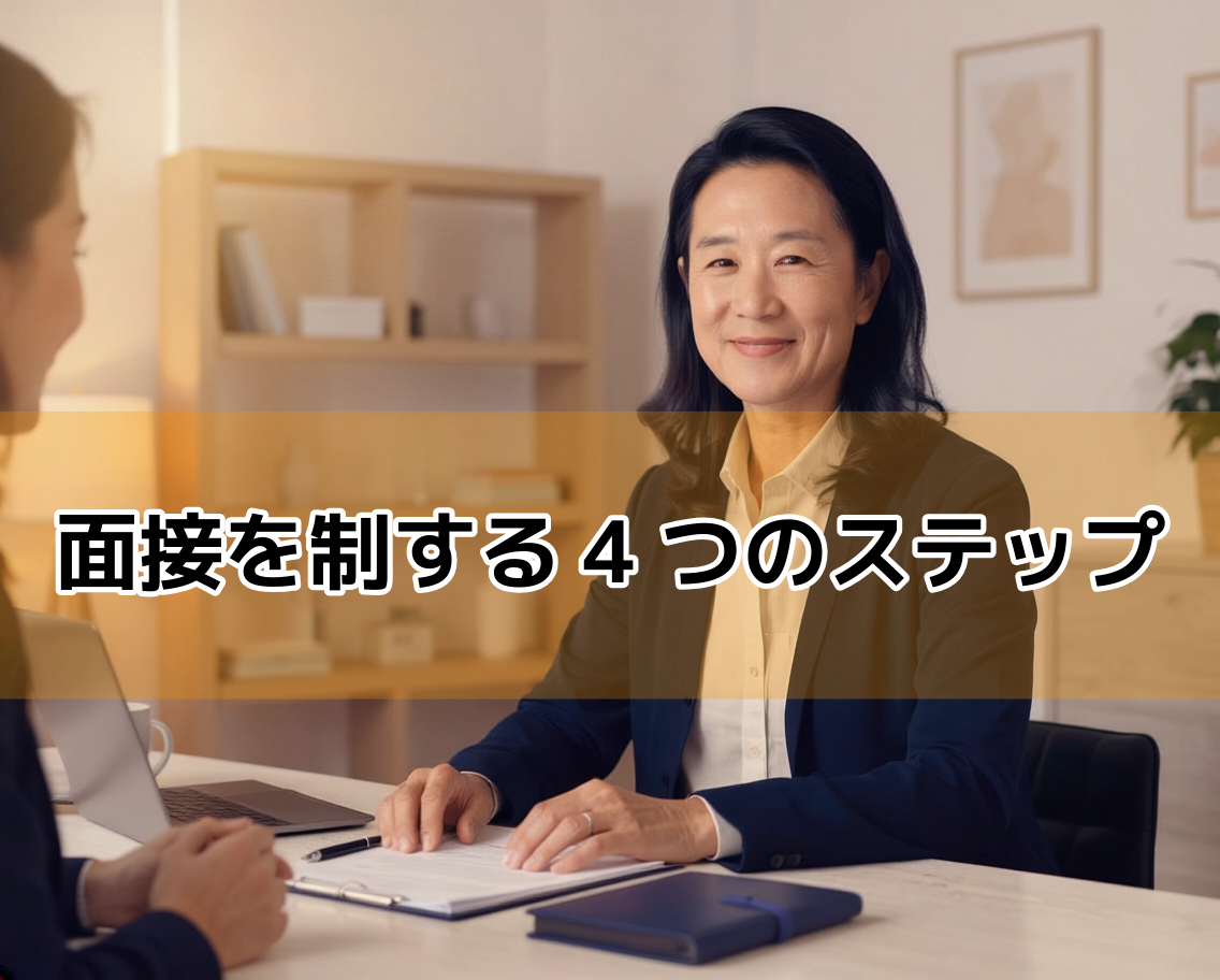 50代女性が障害者雇用の面接で自信を持って臨む転職活動シーン